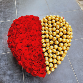  Alanya Merkez Çiçekçi Kalp gül vip ferrero rocher