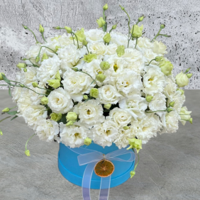  Alanya Blumen Weiße Lilien in blauer Box